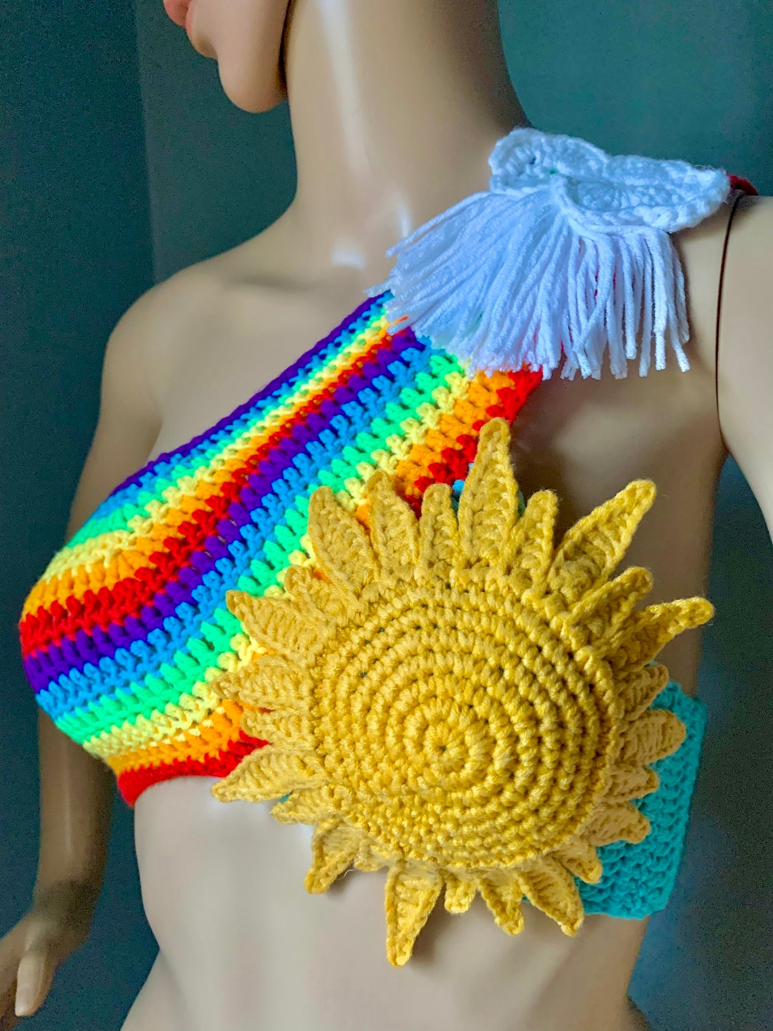 Rainbow Crochet Top