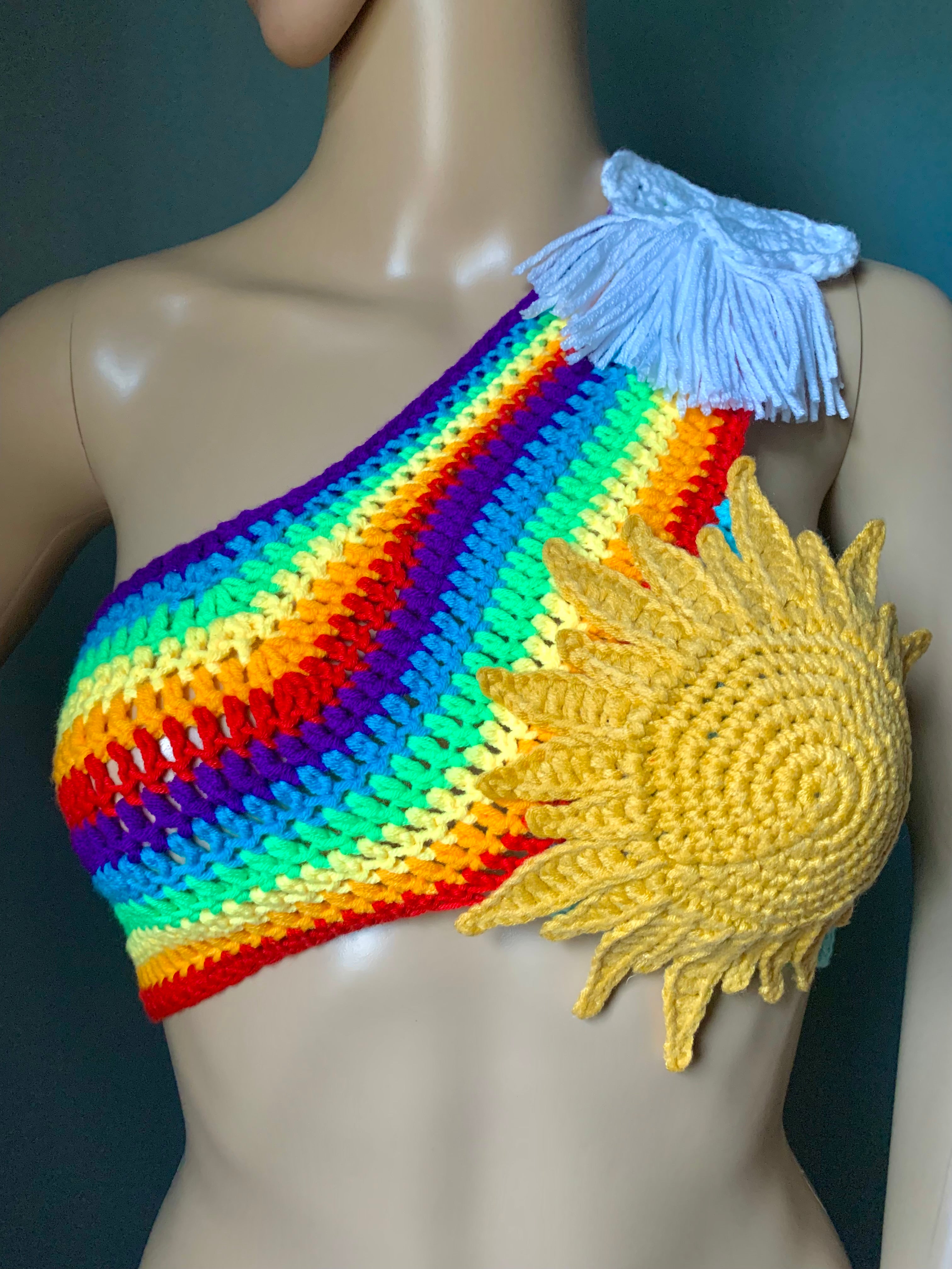 Rainbow Crochet Top