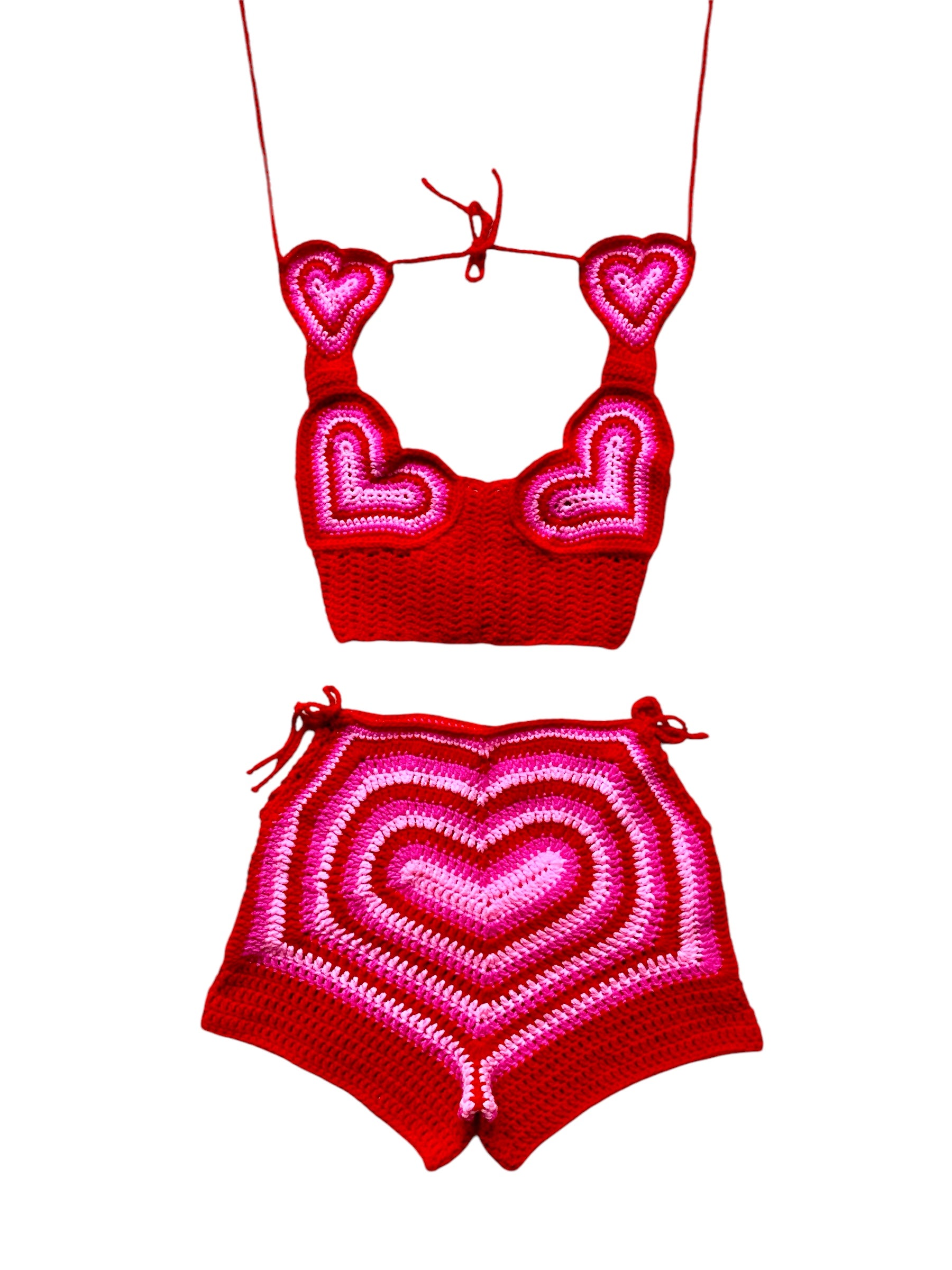 Set de pantalones cortos de crochet reina de corazones