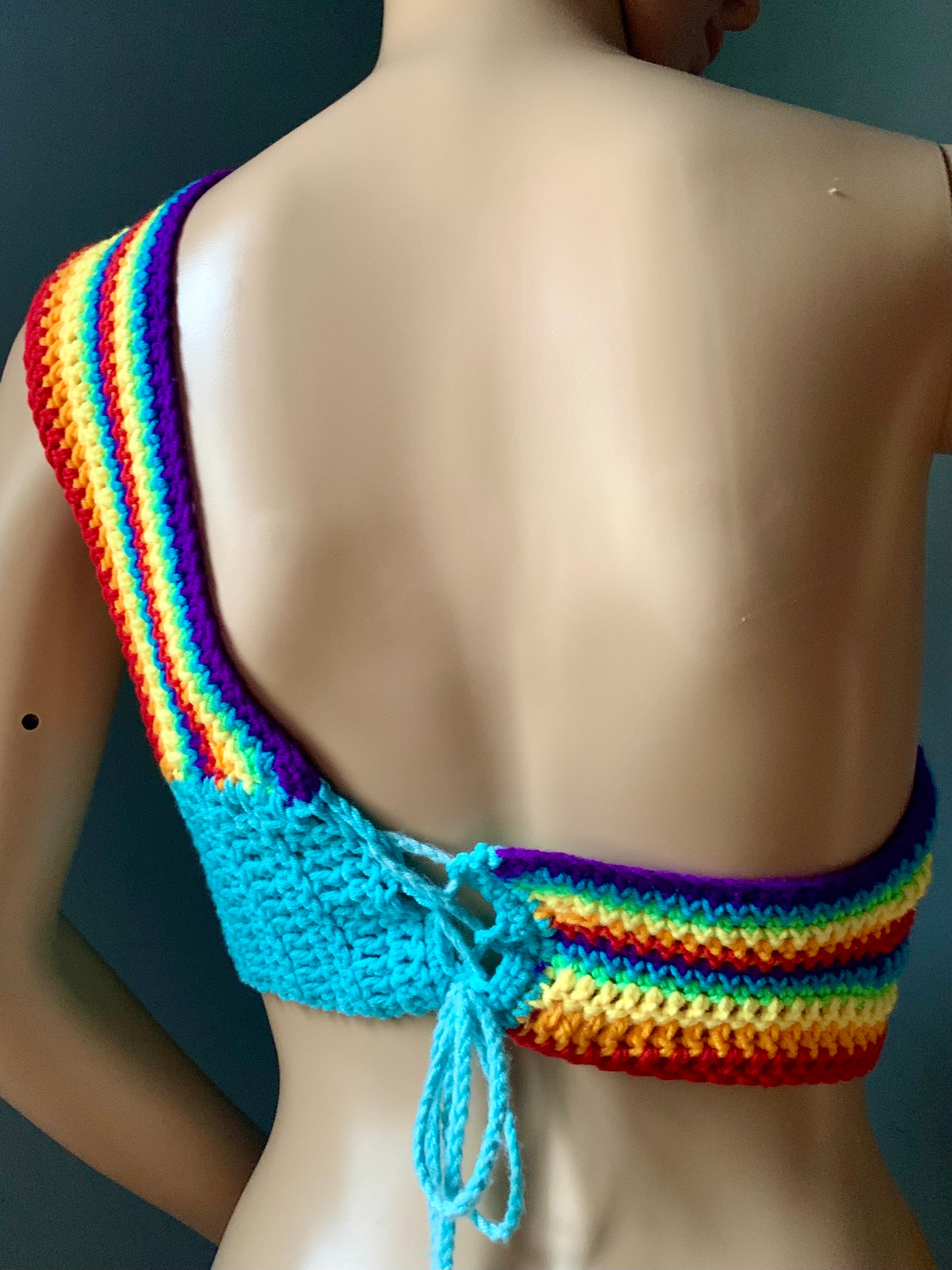 Rainbow Crochet Top