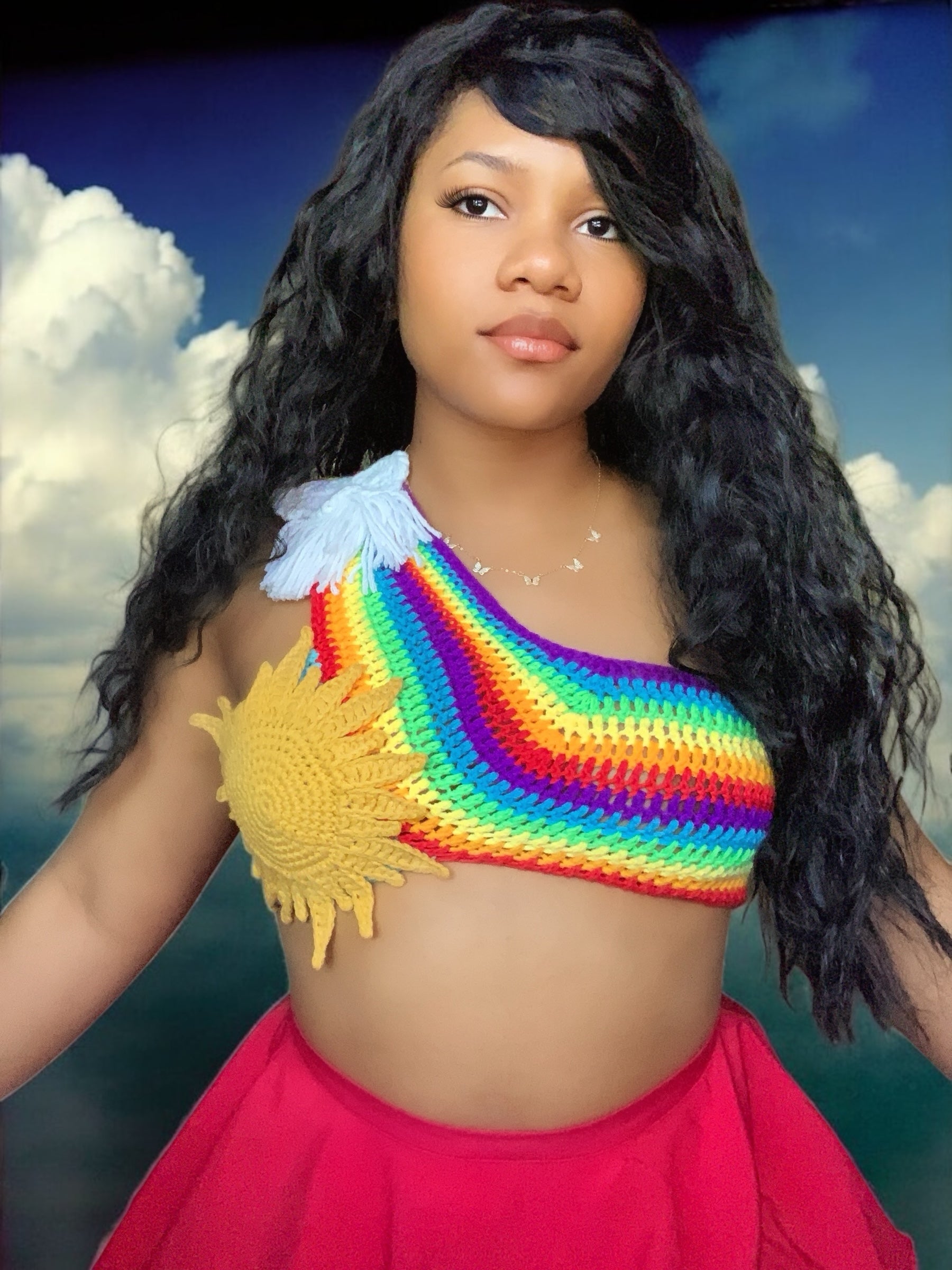 Rainbow Crochet Top