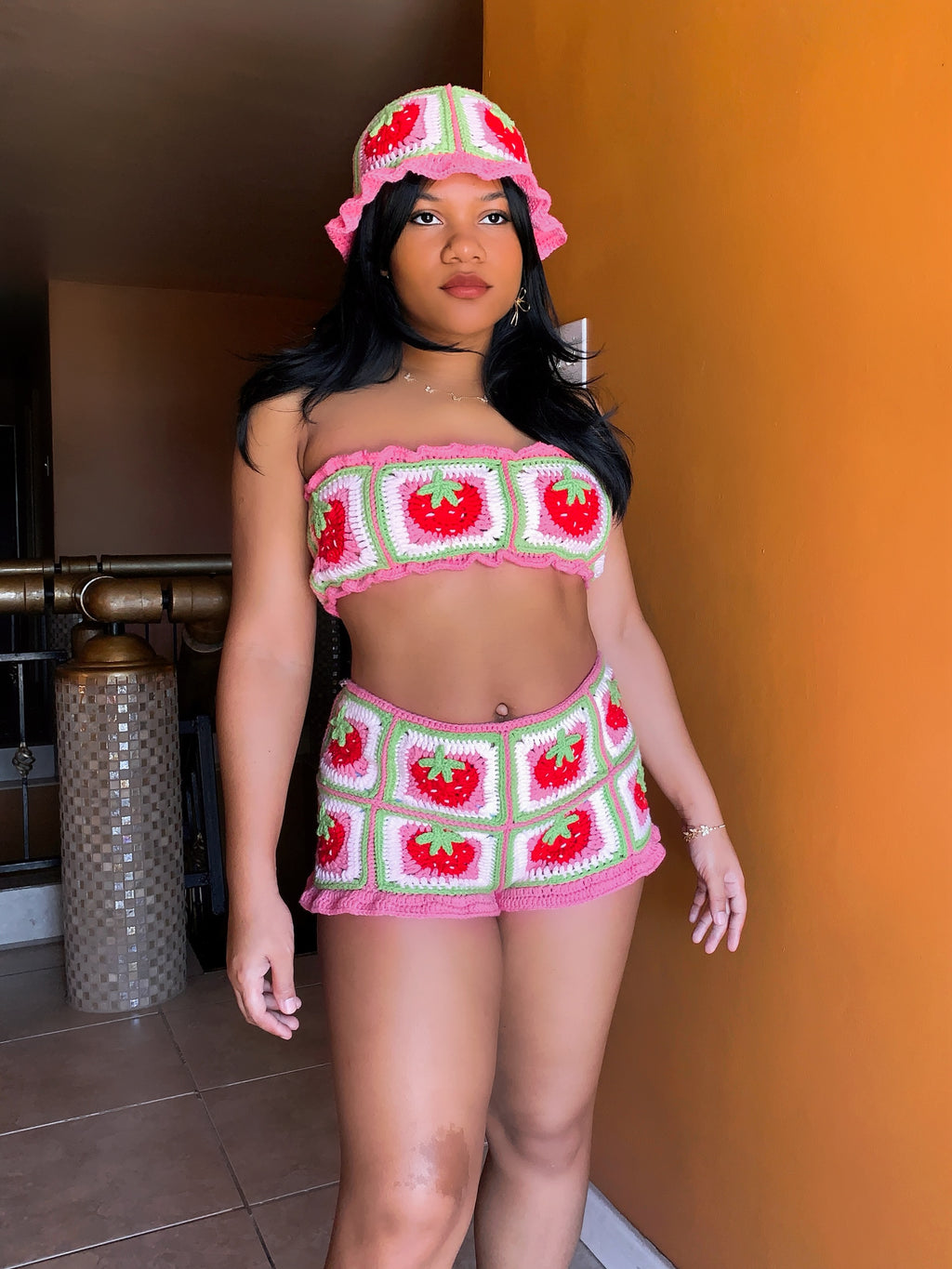 Strawberry Shortcake Crochet Shorts Set