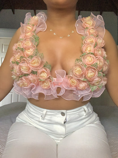 Gracie Ruffles & Roses Crochet Top