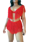 Onyx Häkeln Fransen -Shorts Set Set