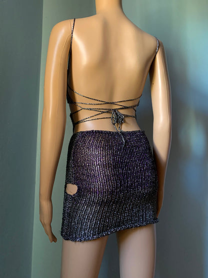 The Sparkling Mariposa Crochet Skirt Set
