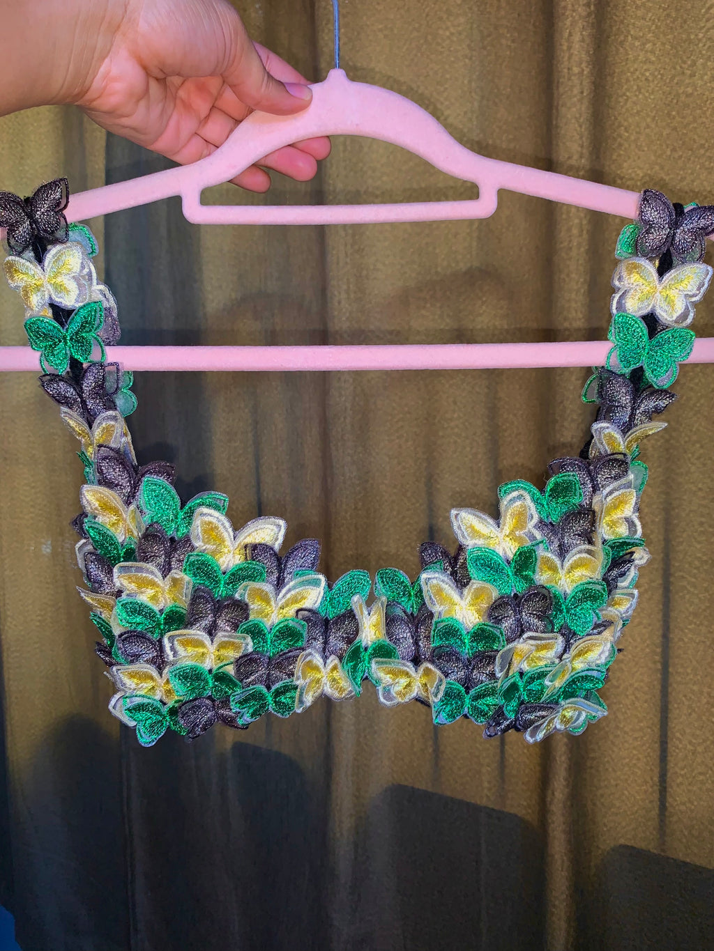 READY TO SHIP Primavera Crochet Bralette with Butterfly Appliqués