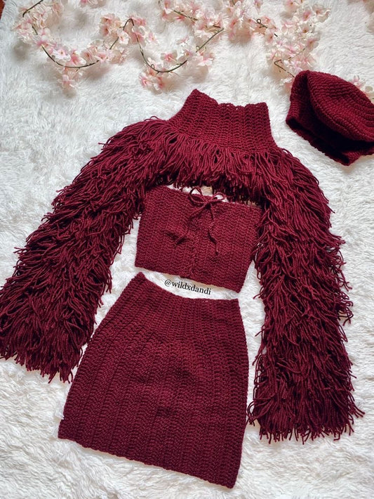 Celine Crochet Skirt Set