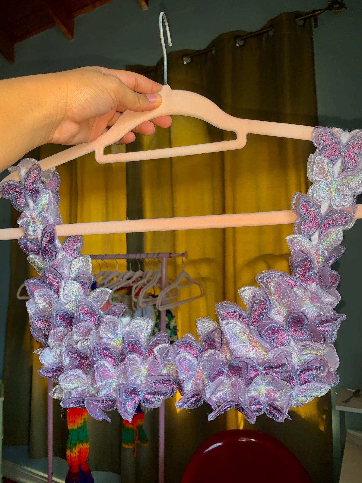 Primavera häket bralette mit butterfly applicés