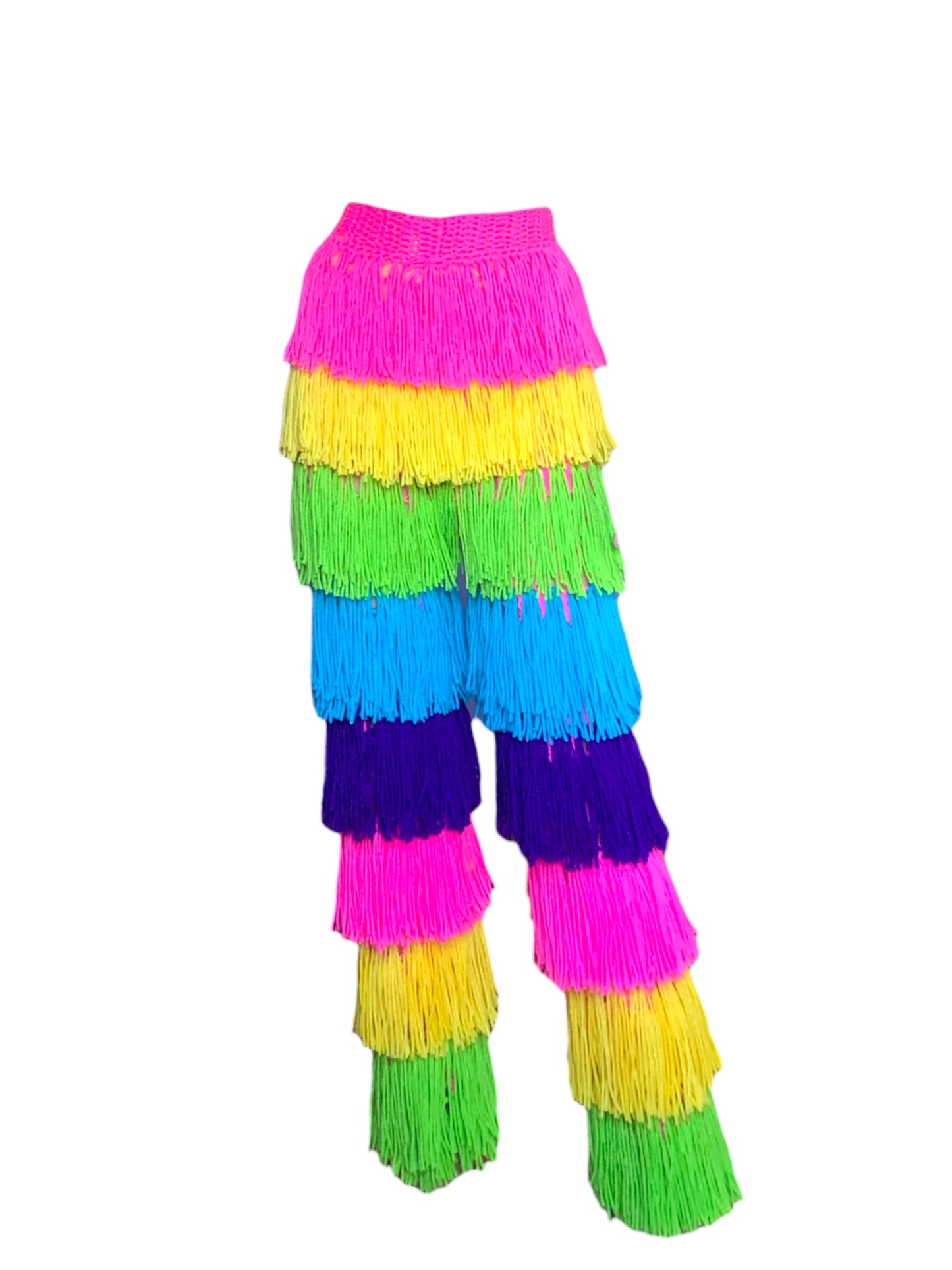 Los pantalones con flecos de crochet hippie