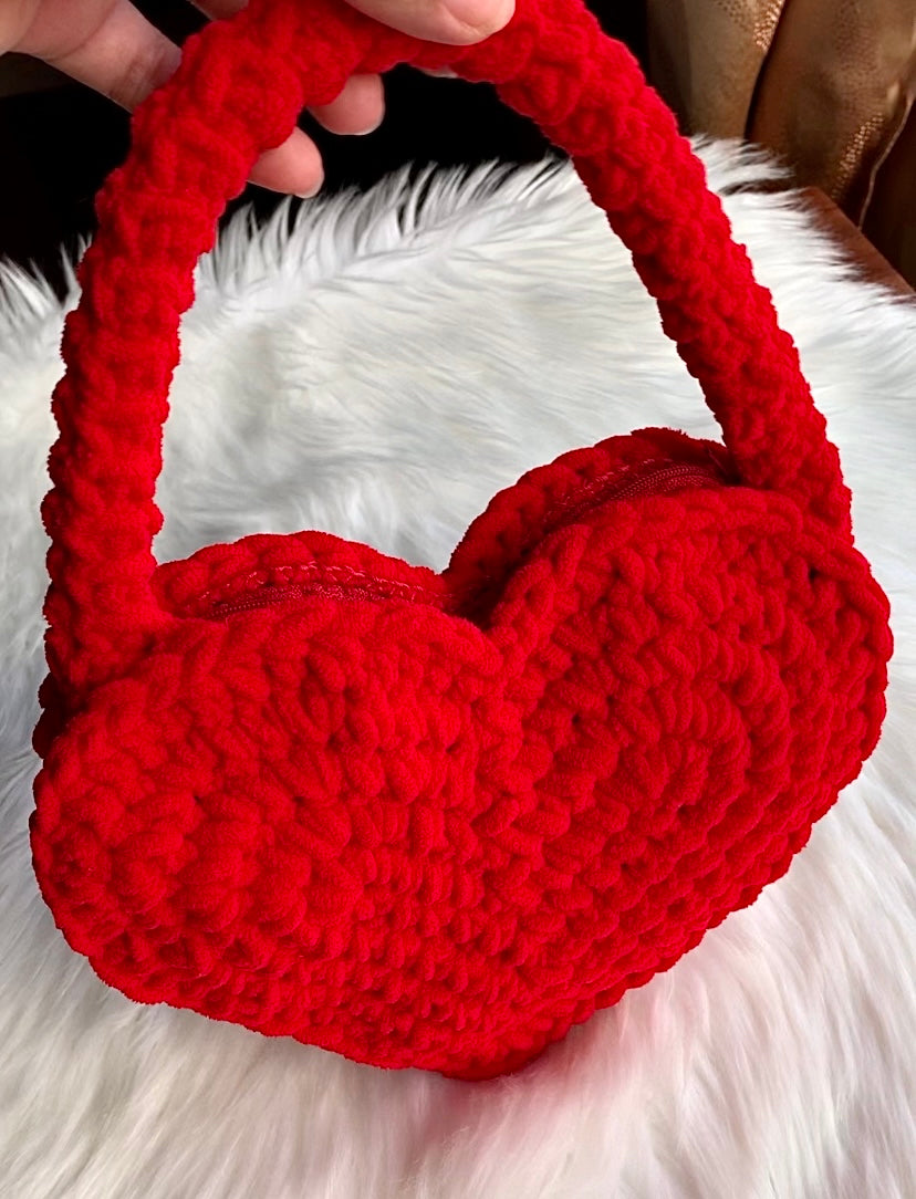 Crochet Heart Handbag