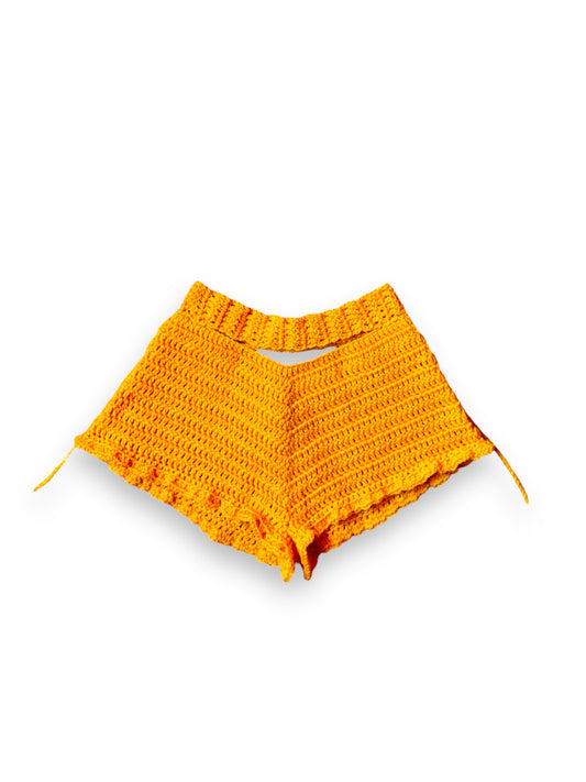 Ares-Marigold Crochet Shorts
