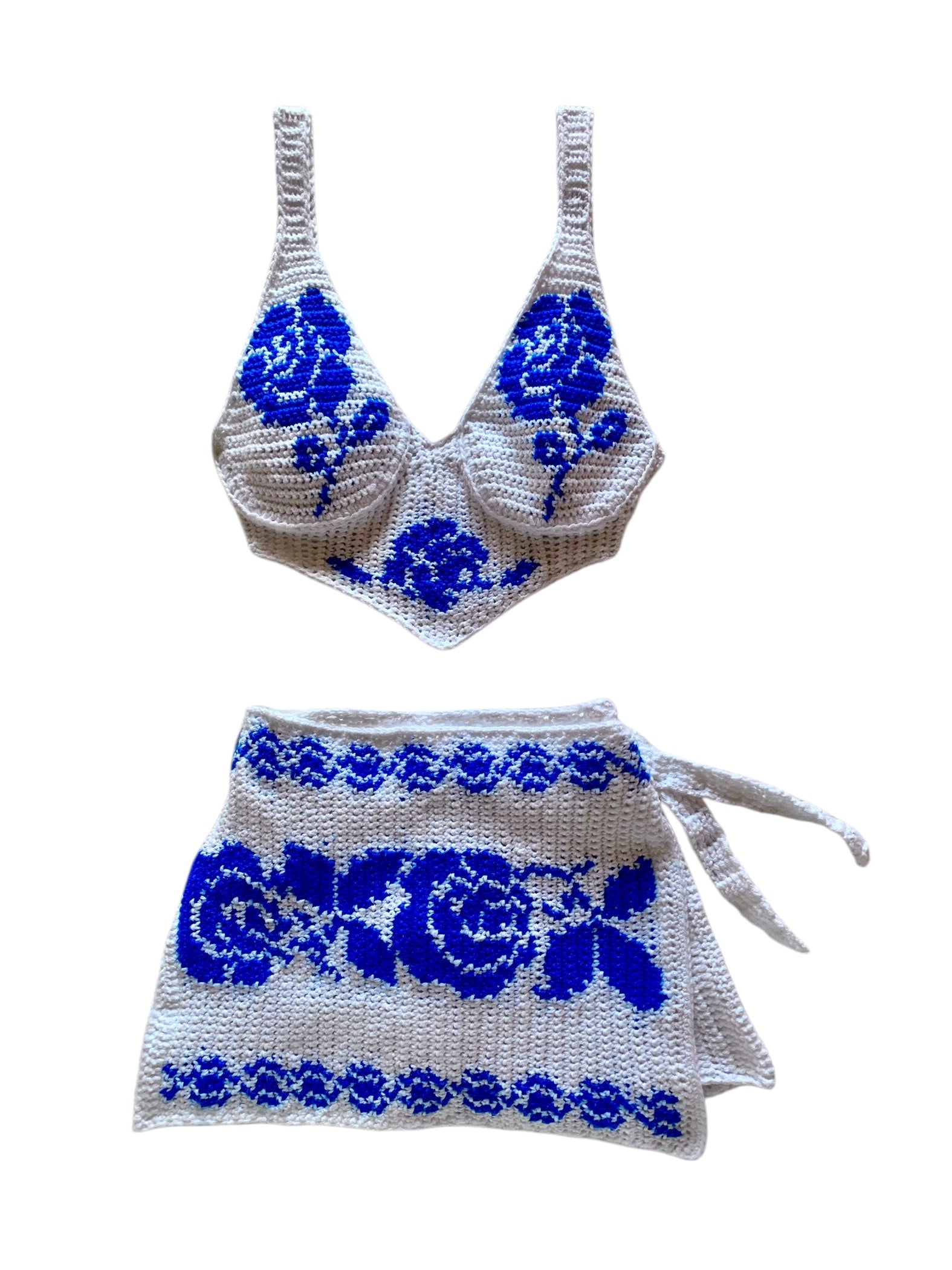 Conjunto de saia de crochê Raisa