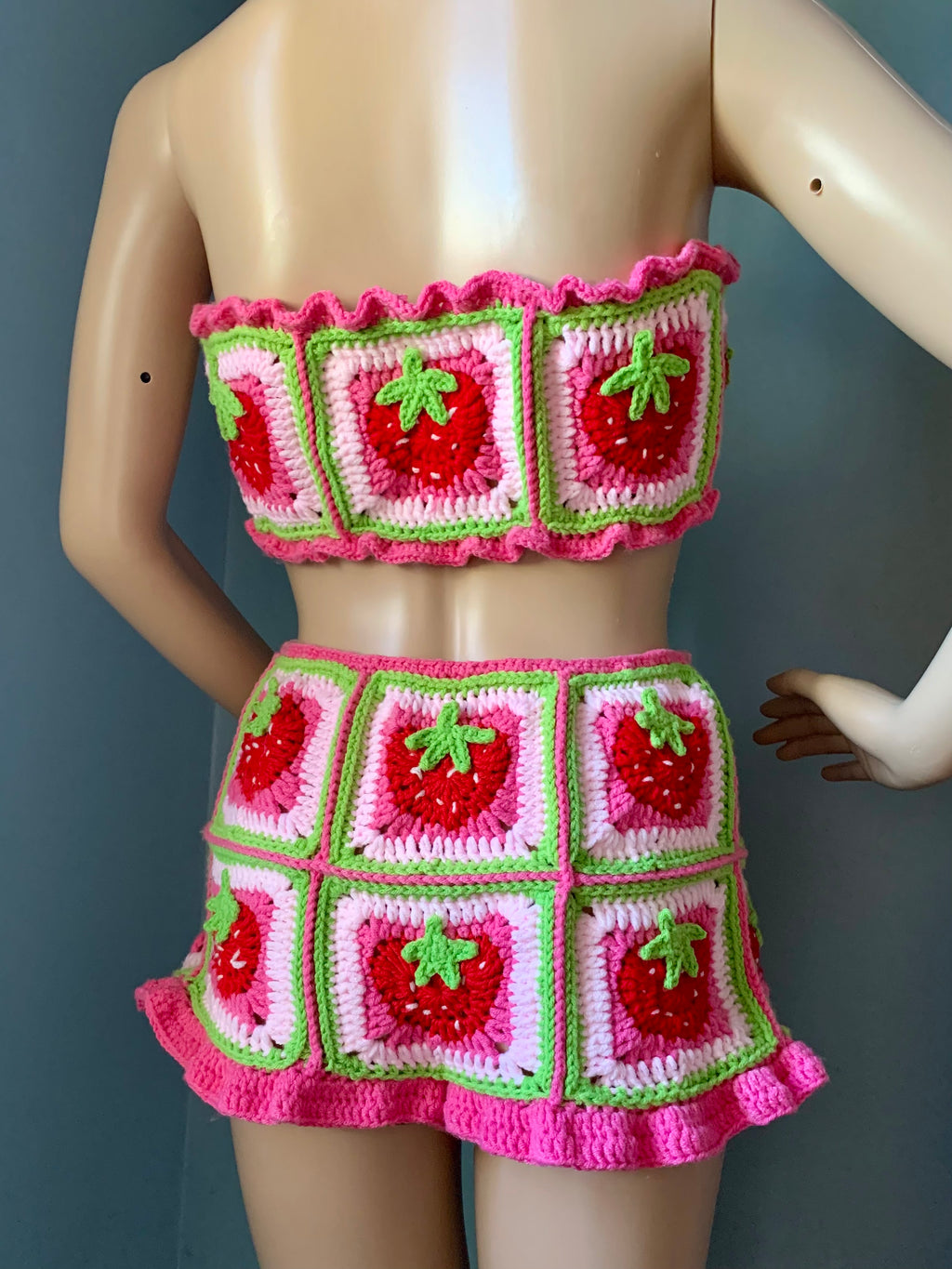 Strawberry Shortcake Crochet Shorts Set