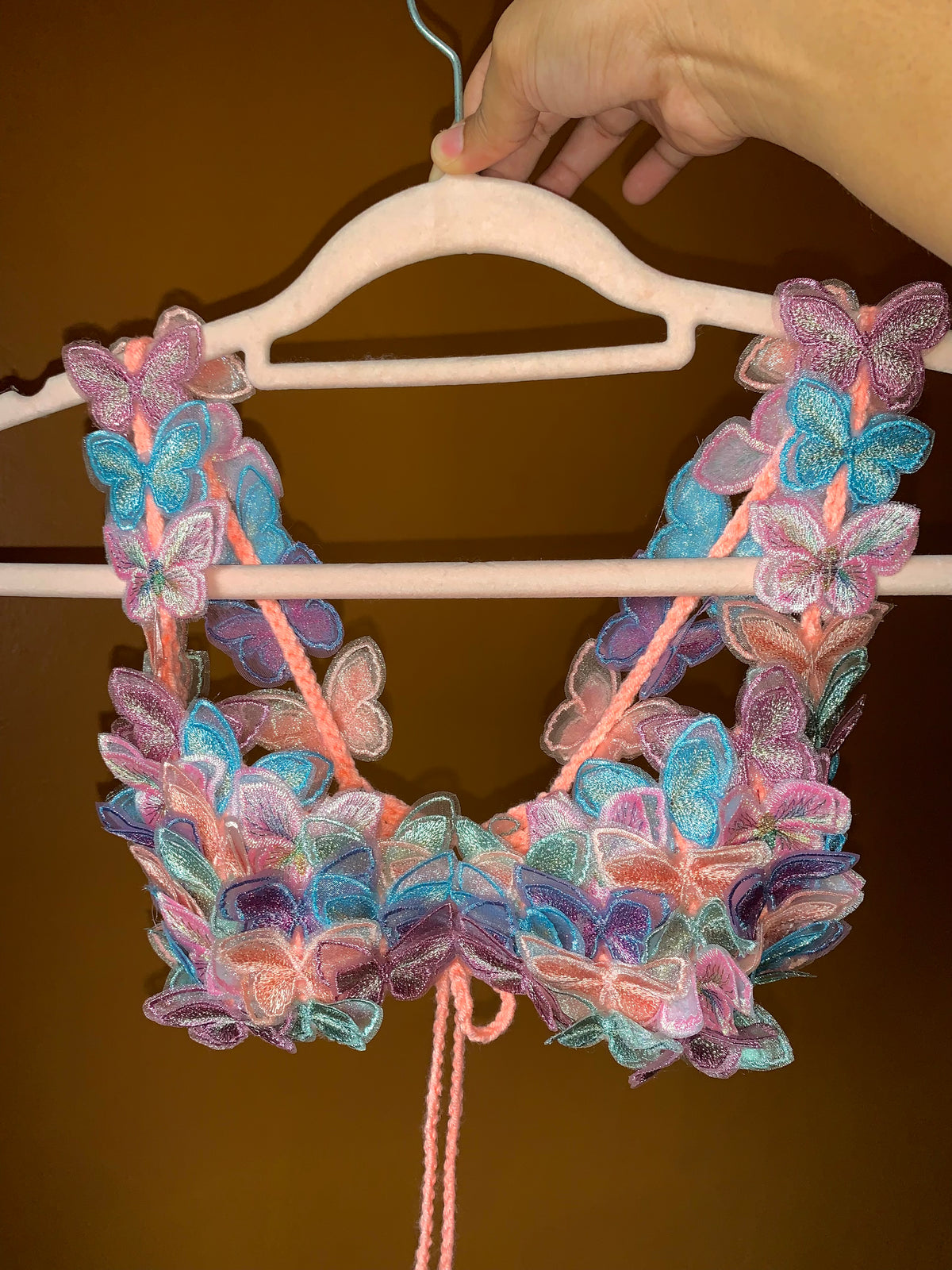 Primavera Crochet Bralette with Butterfly Appliqués