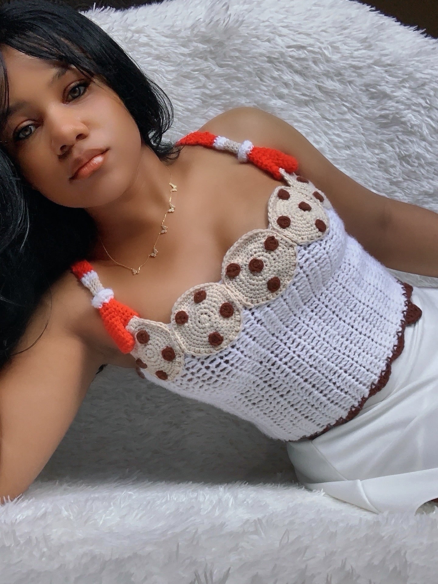 Cookies & Milk Crochet Top