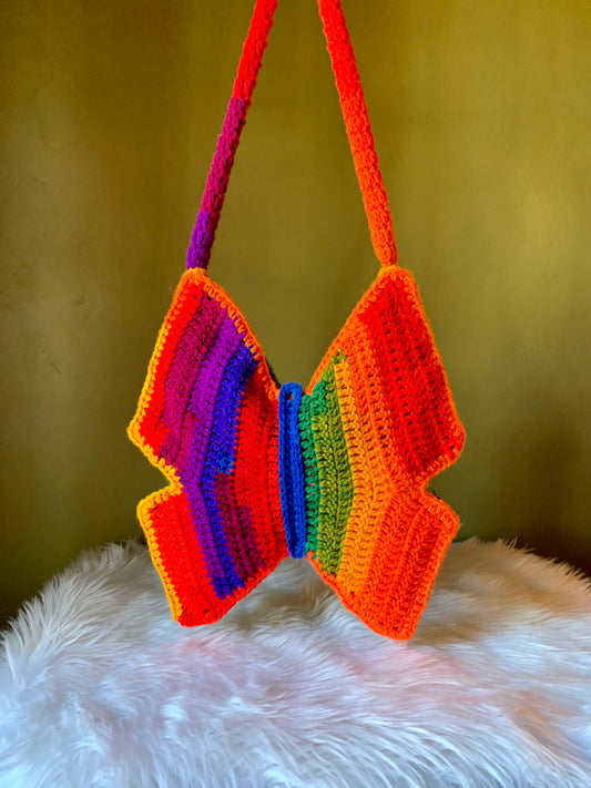 Bolsa de embalsado de crochet de mariposa