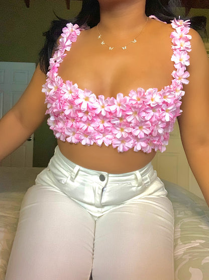 Sakura Flower Top With Knitted Base