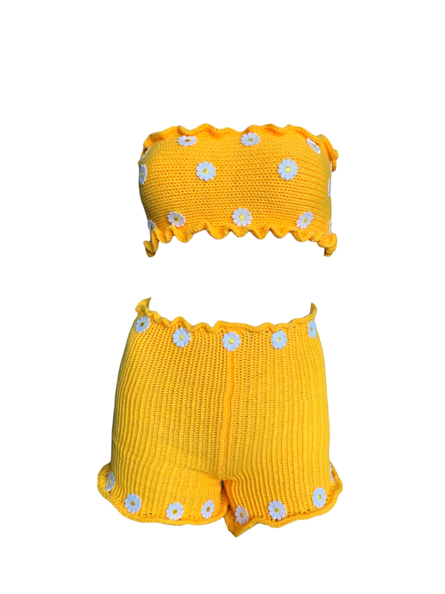 Oopsie Daisy Knitted Shorts Set