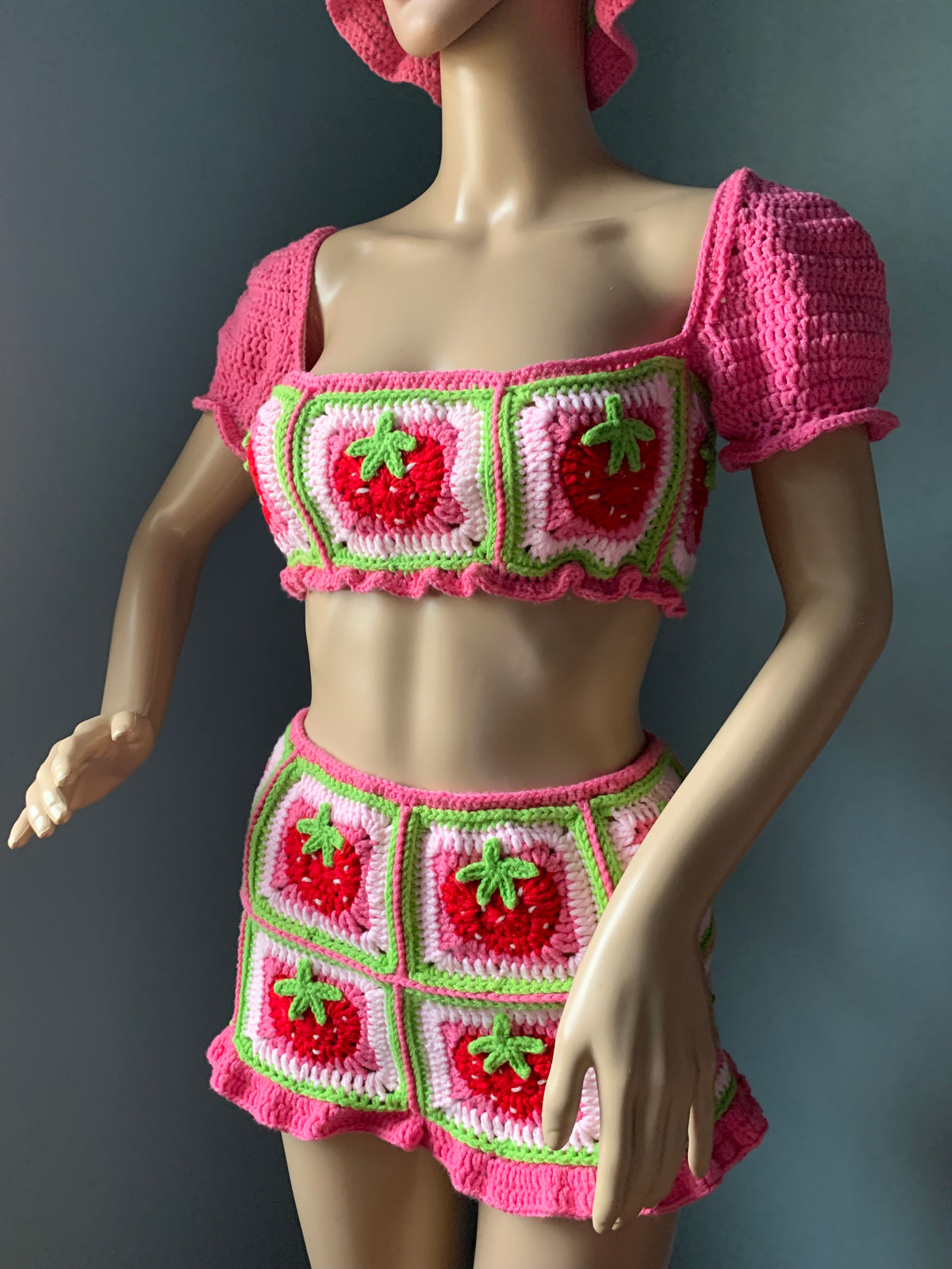 Aardbei Shortcake gehaakte top