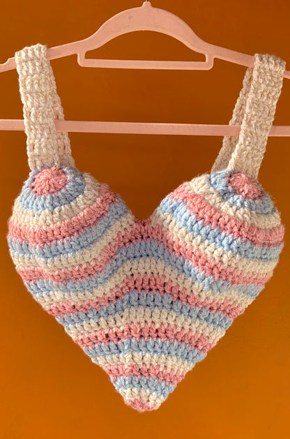Glitzy Heart Crochet Backpack