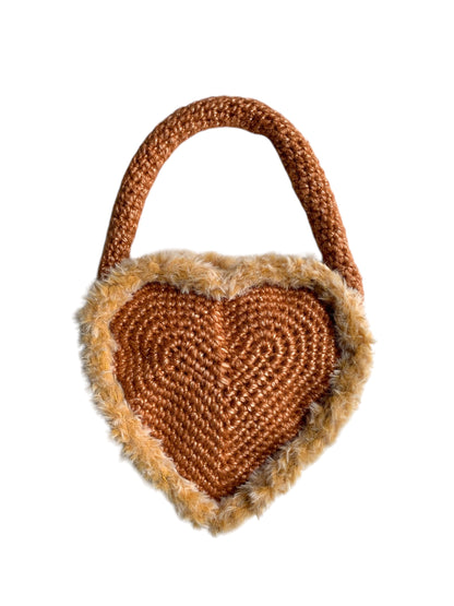 Glitzy Heart Crochet Handbag