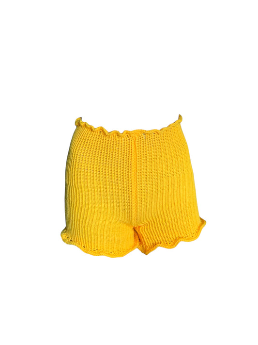 Knitted Shorts With Ruffles