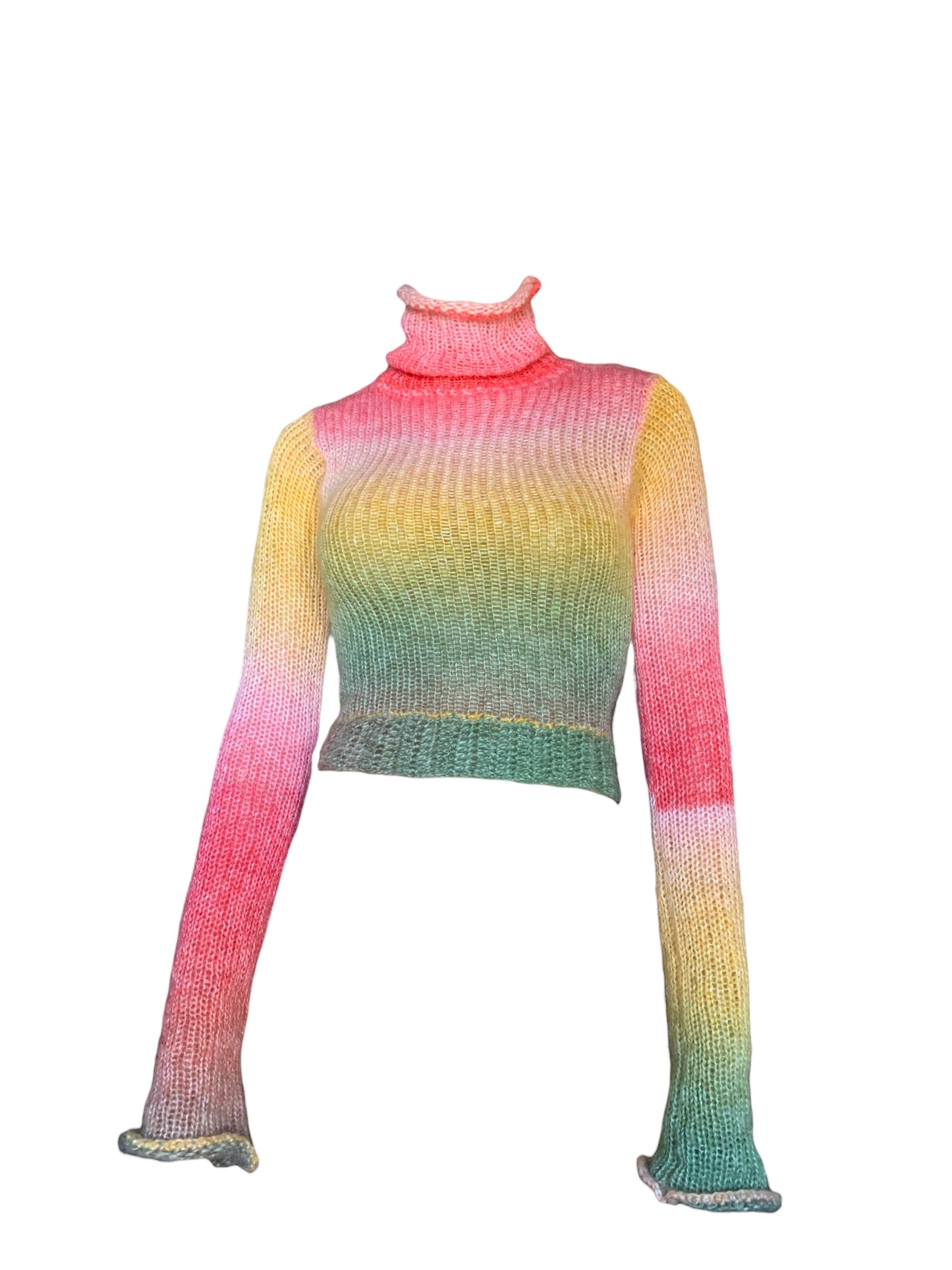 モヘアニットxかぎ針編みのセーター