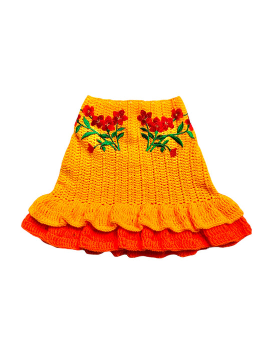 ガーデニアかぎ針編みのスカート