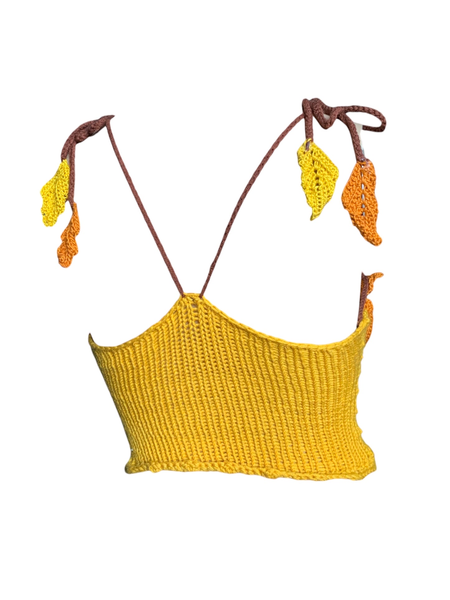 Maple Leaf Crochet-Knitted Top