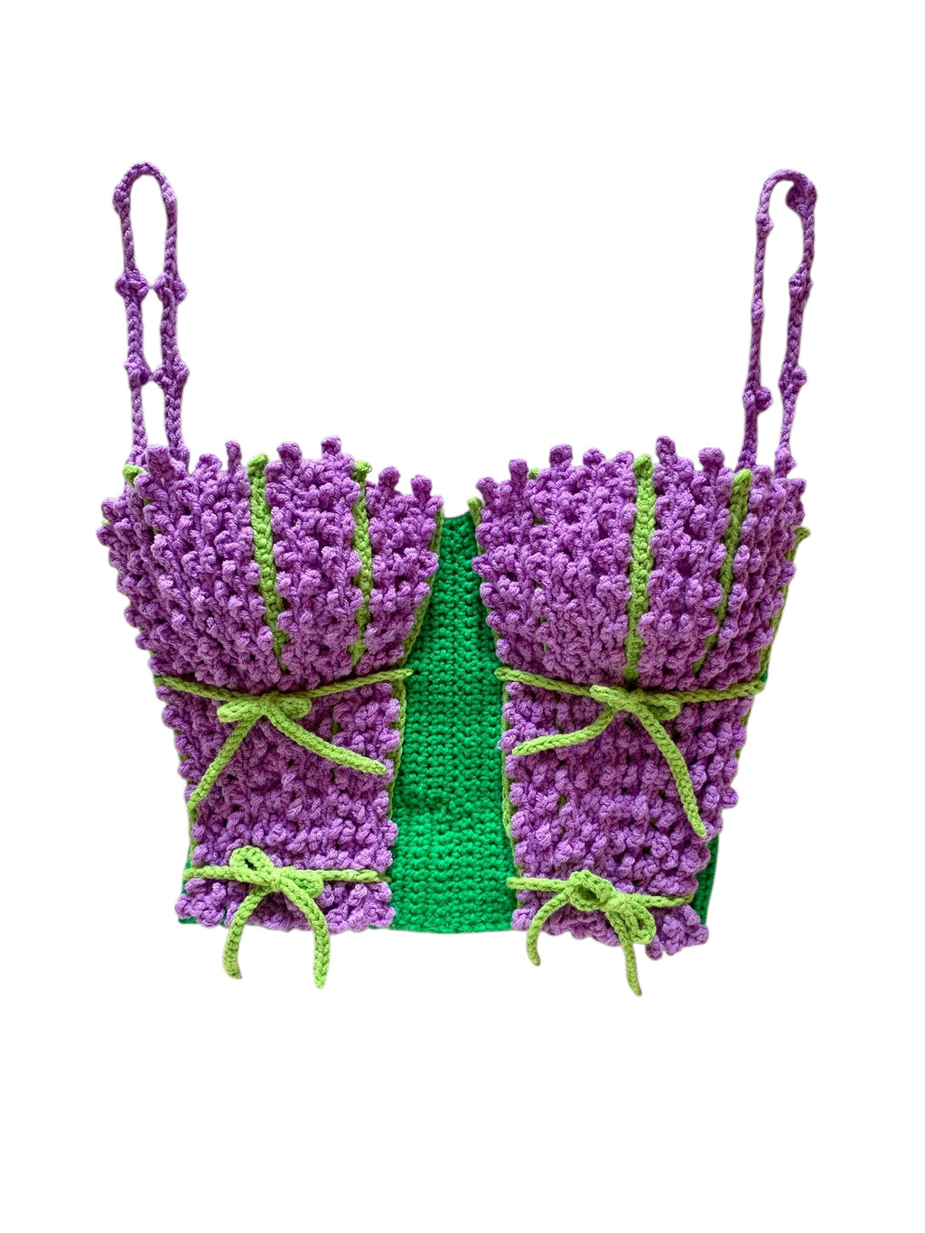 Top all'uncinetto di lavanda