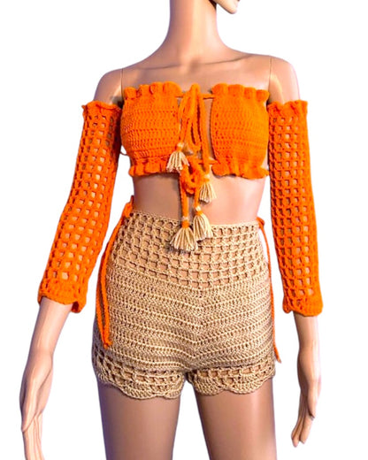 Conjunto de shorts de crochê de Lara