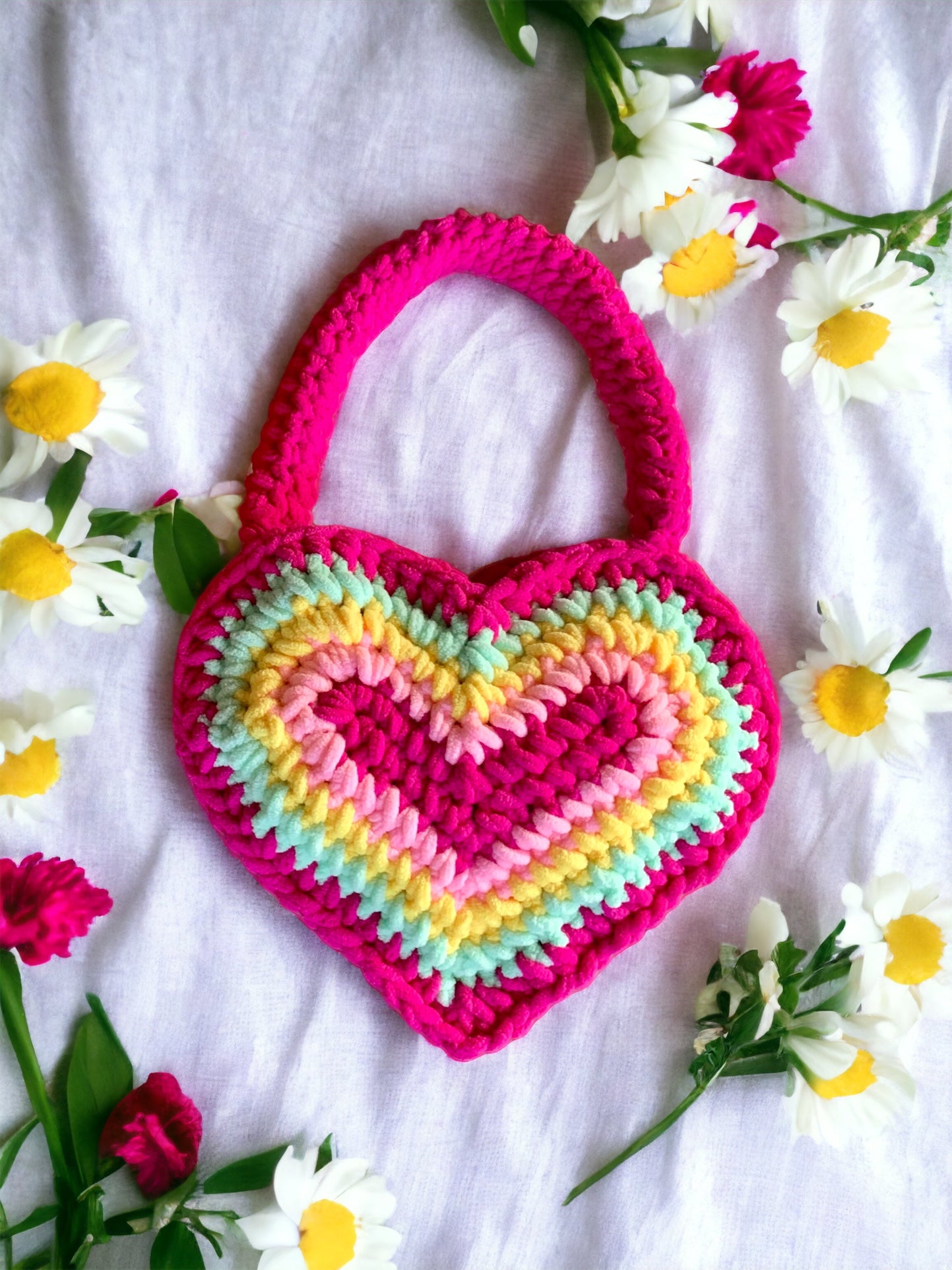 Crochet Heart Handbag
