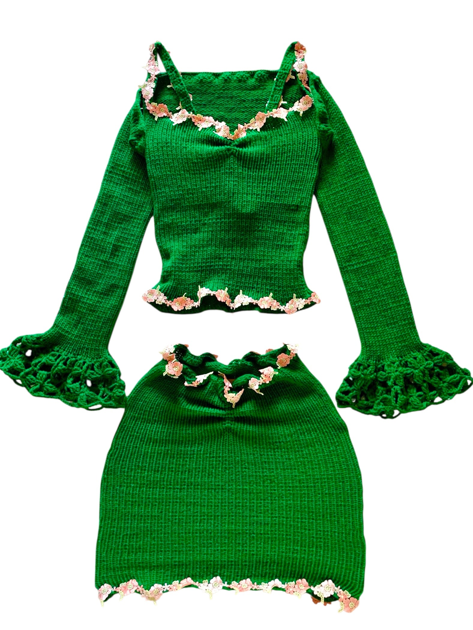 Elle Crochet X πλεκτή φούστα σετ