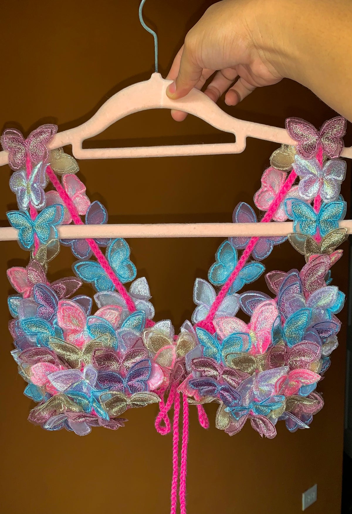READY TO SHIP Primavera Crochet Bralette with Butterfly Appliqués