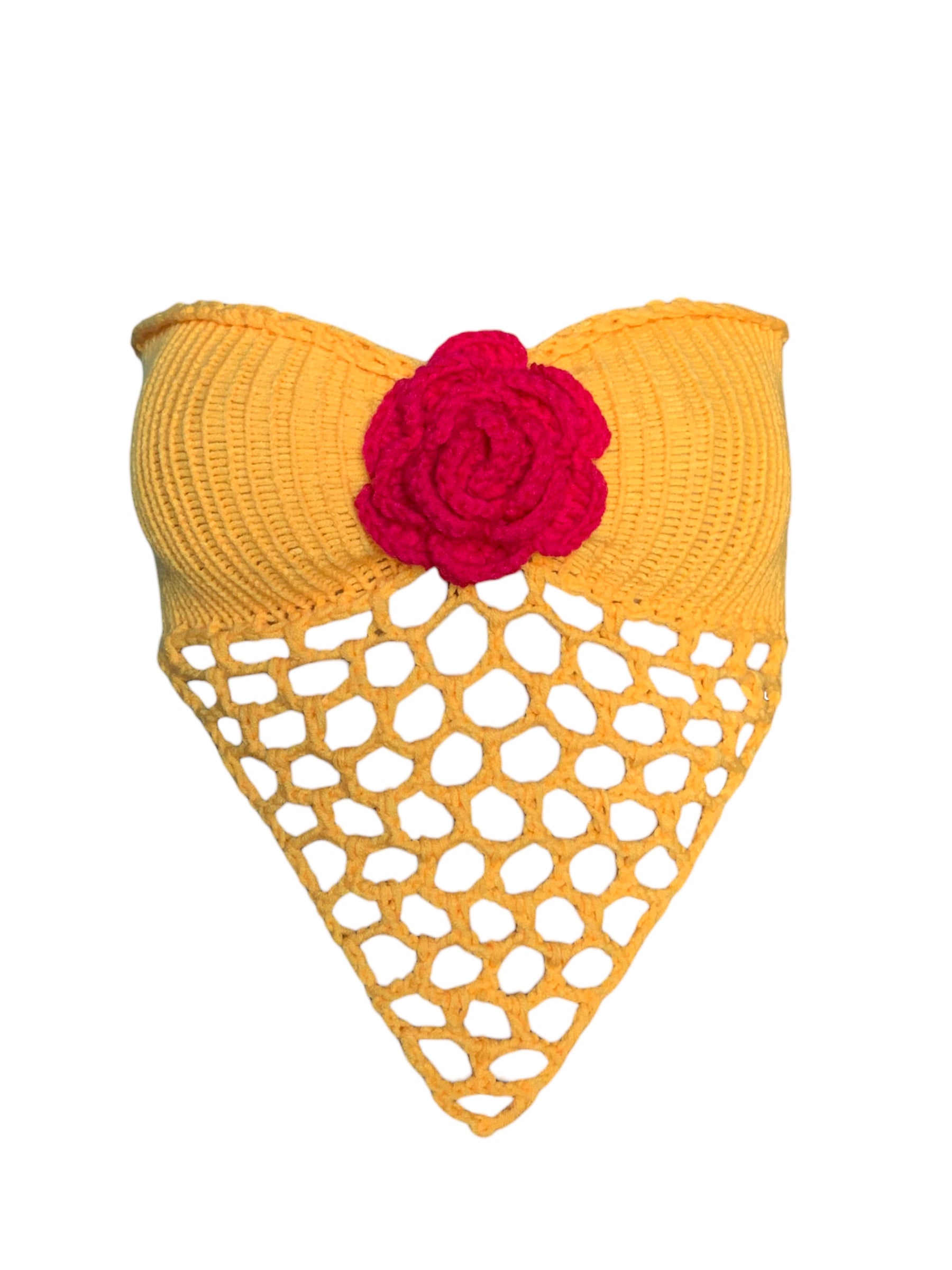 READY TO SHIP Rose Knitted Tube Top
