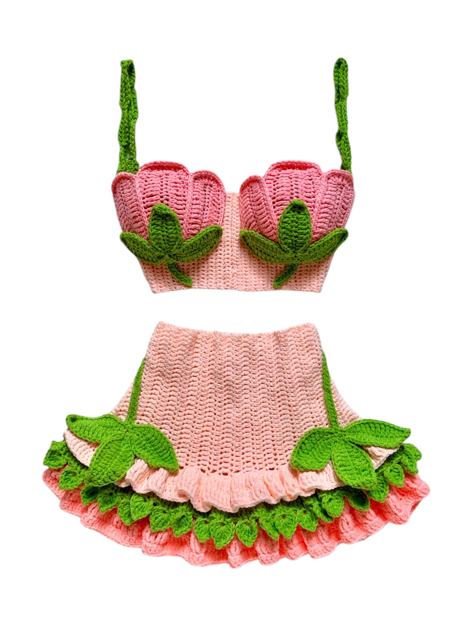 튤립 크로셰 스커트 세트 배송 준비 완료