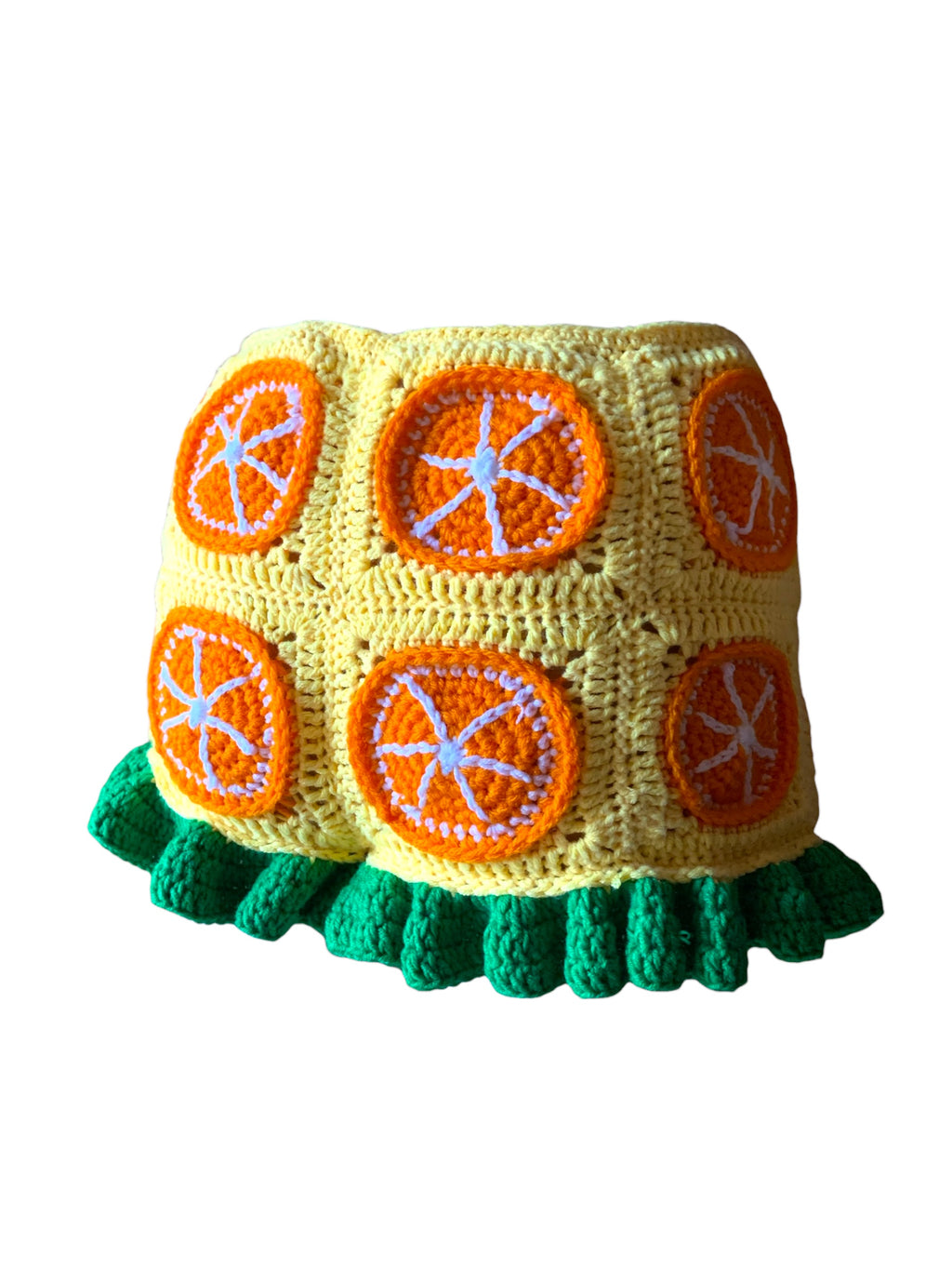 Orange Crochet Shorts Set