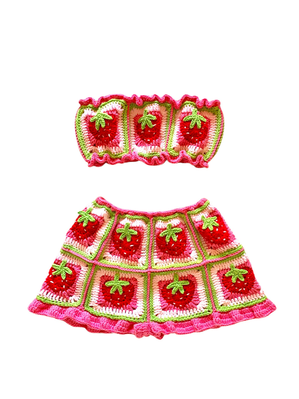Strawberry Shortcake Crochet Shorts Set