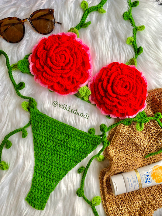 Biquíni Rosa Crochet