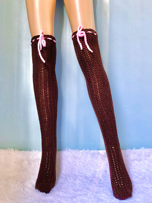 Selena High Knie Crochet Socks