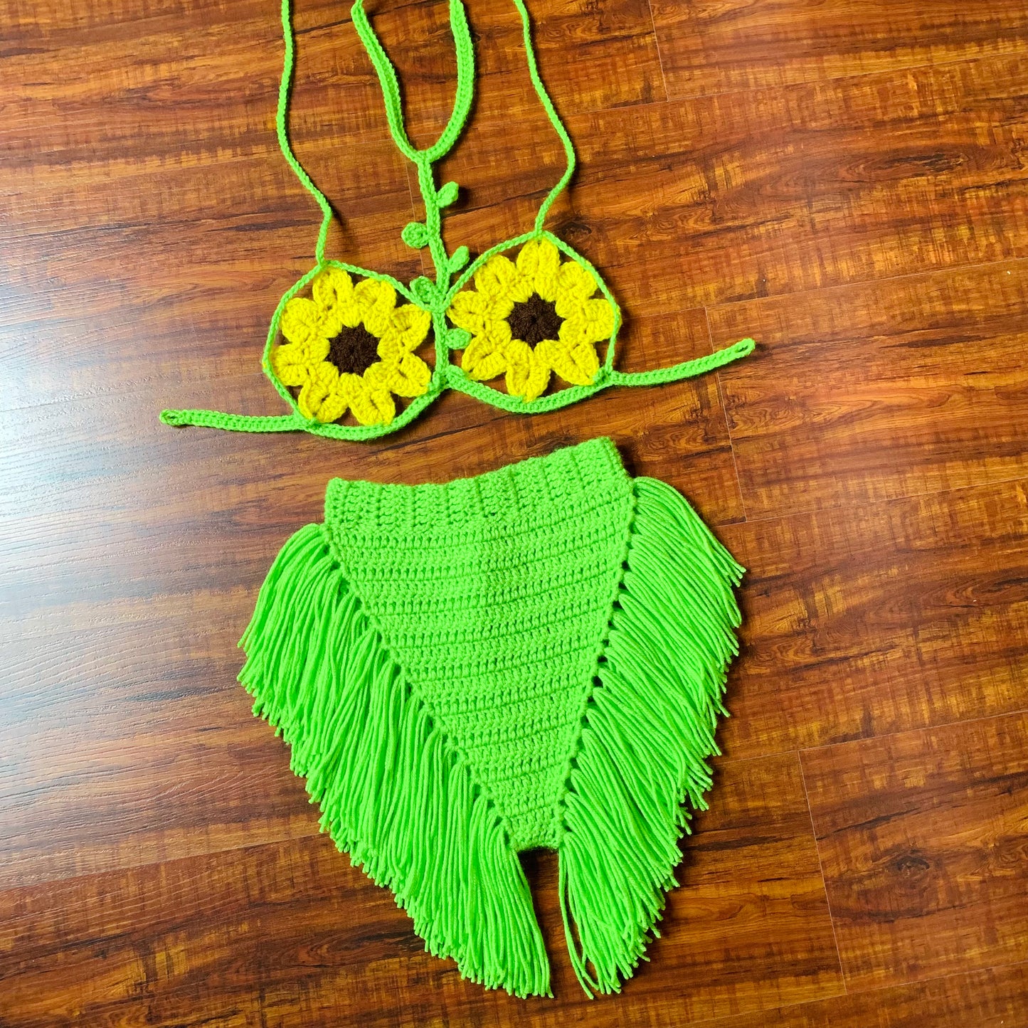 Flower Queen Crochet Shorts Set