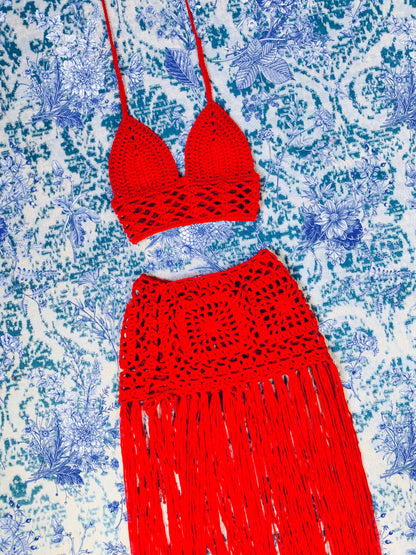 Zara Crochet Skirt Set