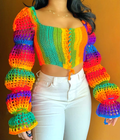 Mirabel Long Sleeved Crochet Top